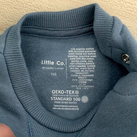 NWT!! Unisex Sz NB Rainbow/Sun Crewneck Sweatshirt (LW) Organic Cotton in Blue - Picture 4 of 6